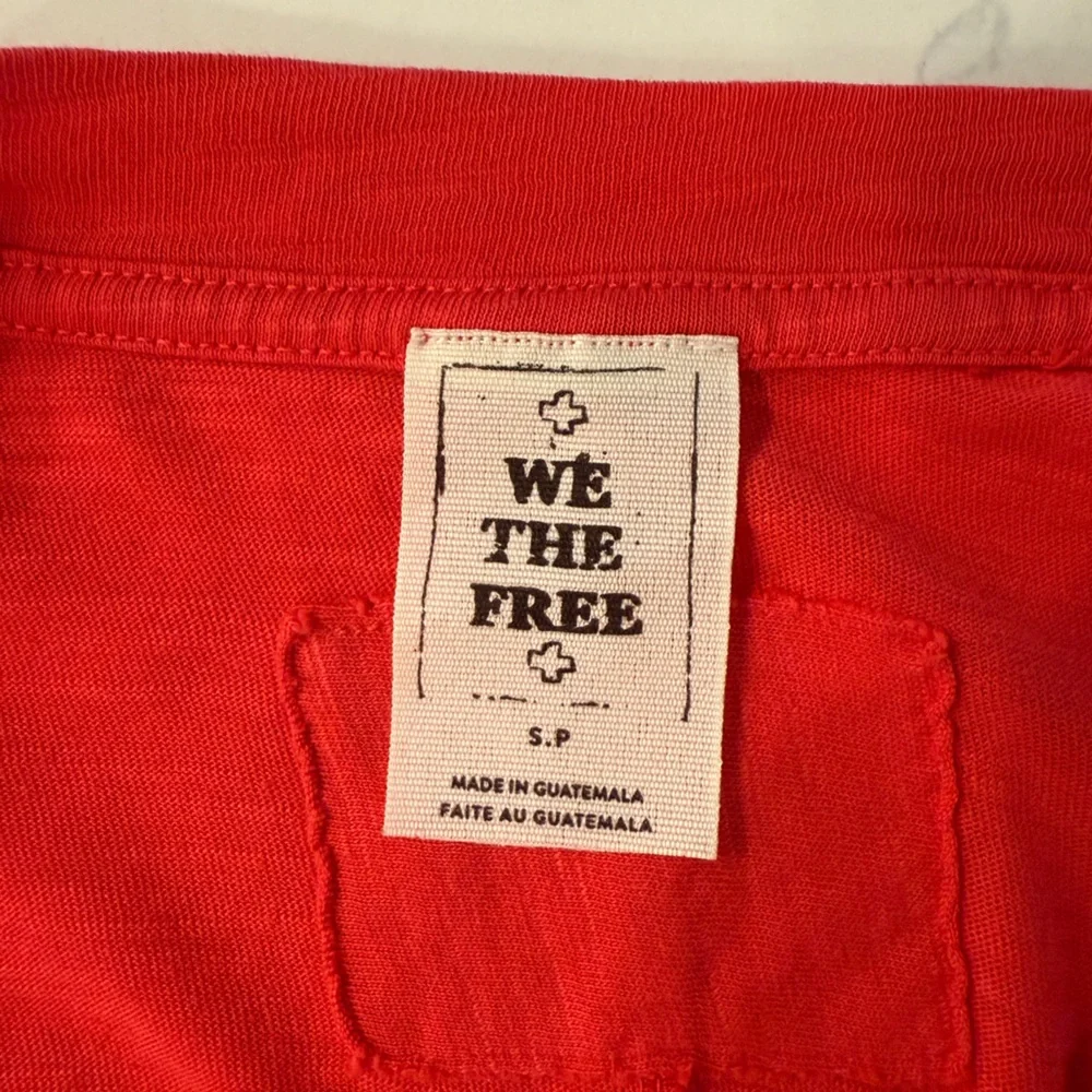 We The Free Bright Red Long Sleeve Tee - Picture 3 of 6